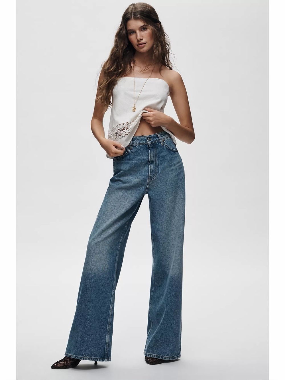 Reformation Cary High Rise Wide Leg Jeans Size 27 New